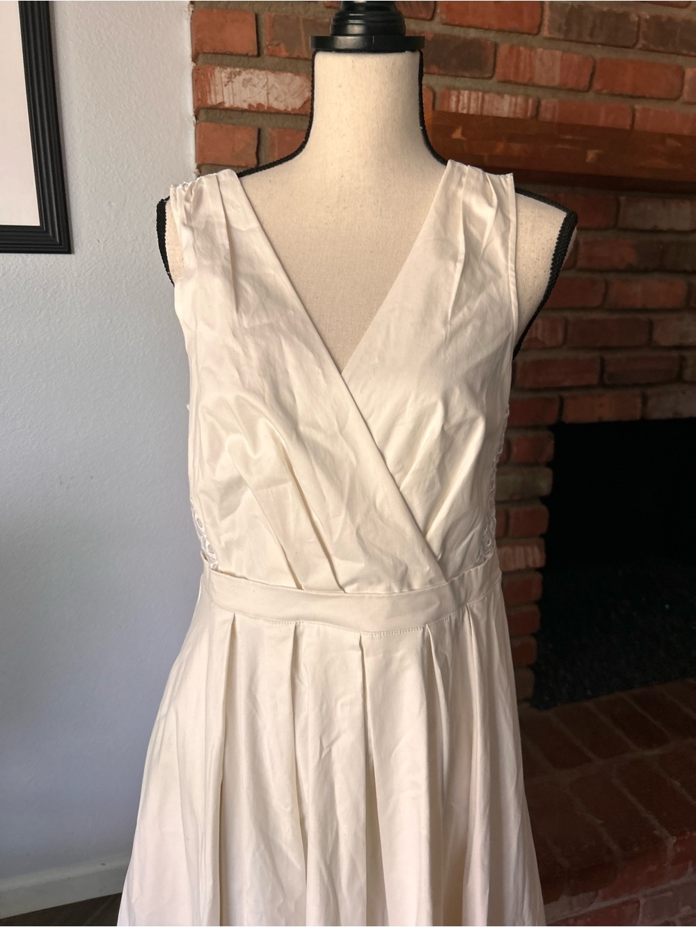 NWT Anthropologie Collette Dinnigan Pleated Trellis Dress in White Sz 10 - Picture 5 of 10